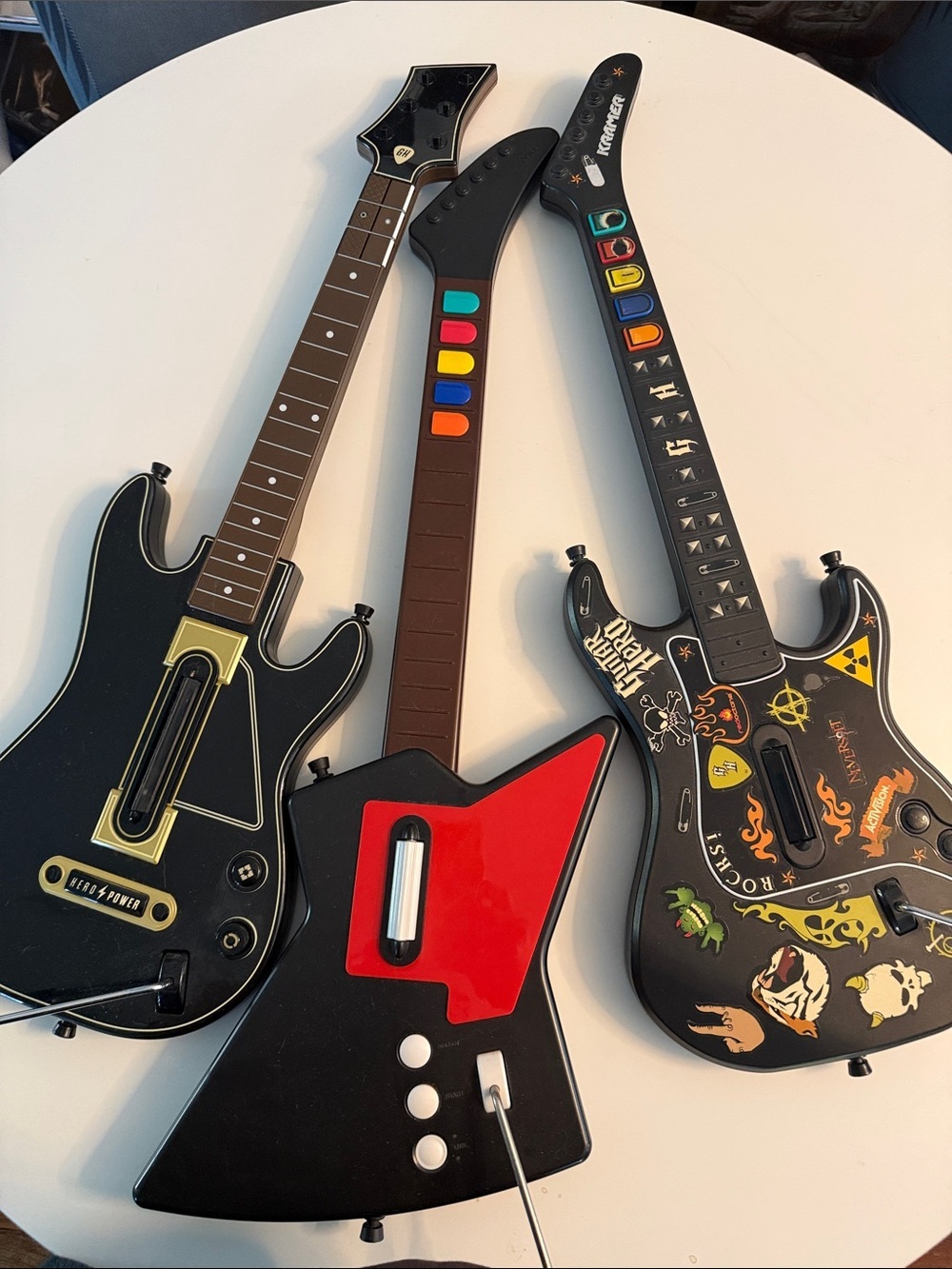 Lot of 3 Guitar Hero / Rock Band Wireless Guitar Controllers Black & Red